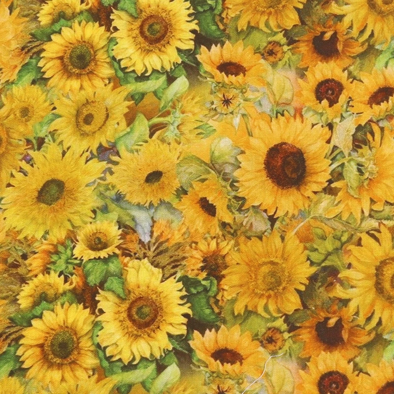 

Хлопчатобумажная ткань с принтом подсолнухов, ткань для шитья одежды, мягкая ткань, ткань для лоскутного шитья, квилтинга, материал ручной р...