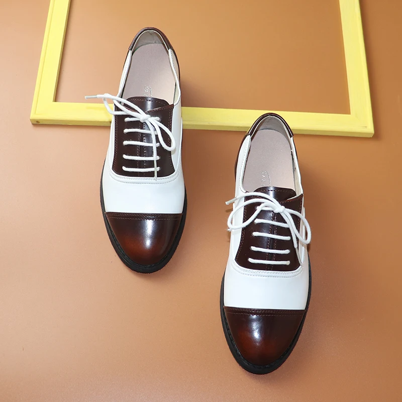 

Туфли-оксфорды женские из натуральной кожи, на шнурках, 2020