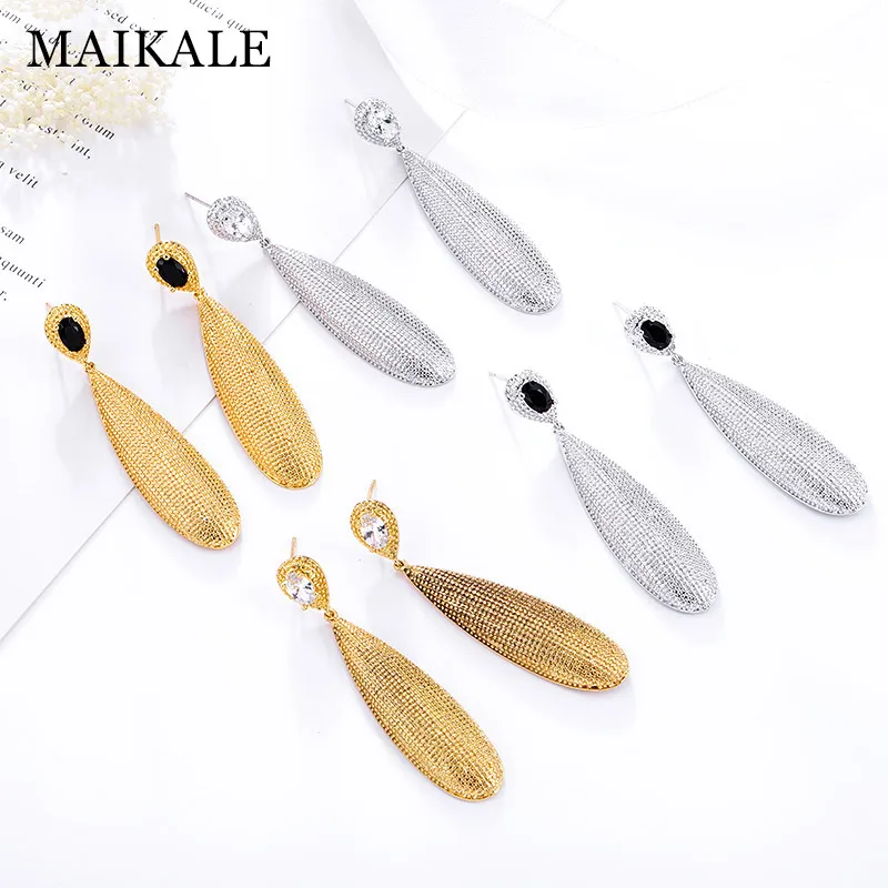 Женские простые серьги подвески MAIKALE медные золотистые серебристые/белые черные