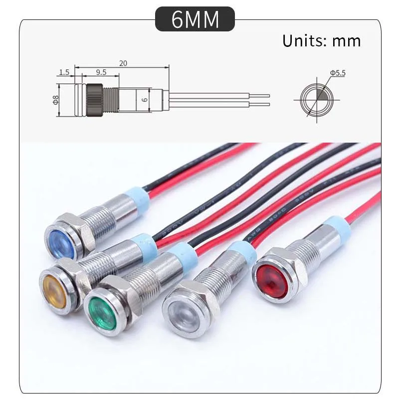 

Световой индикатор, сплав, 6-22 мм, 3-24В, 110-220В, красный, синий, зеленый, желтый, белый