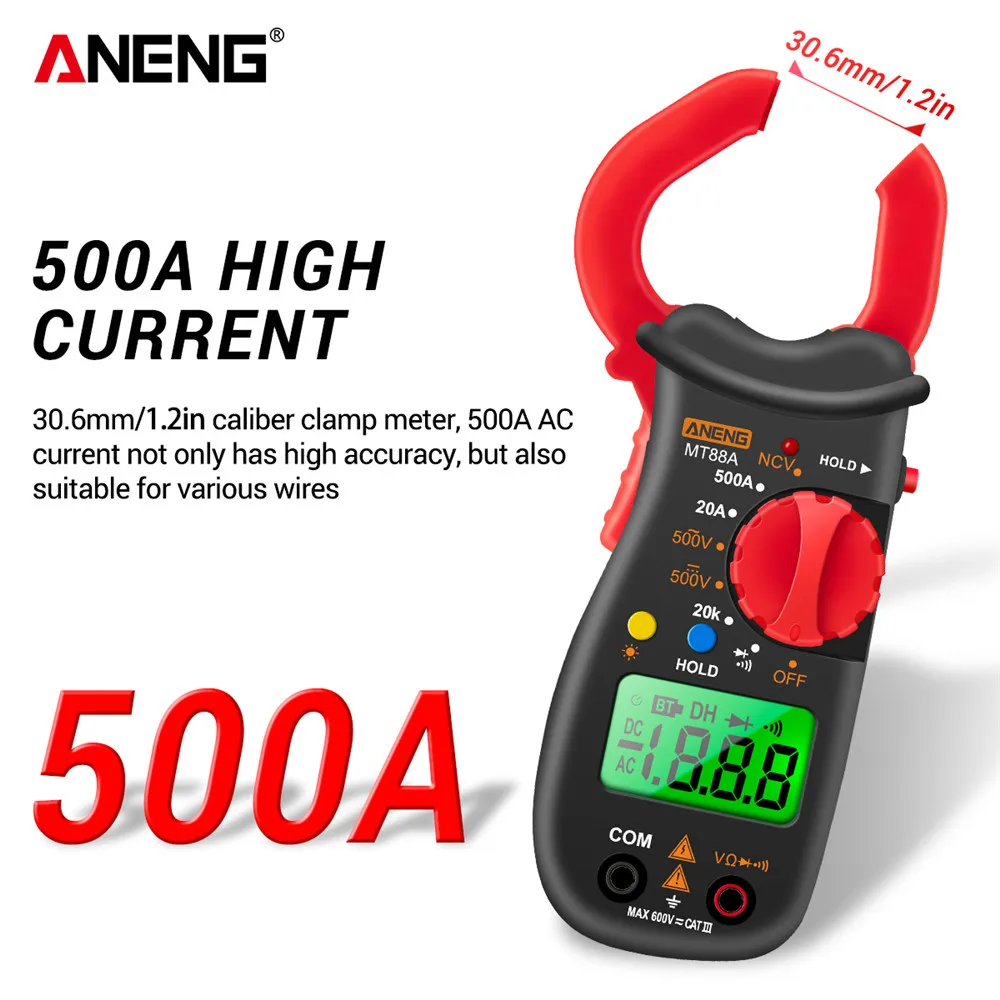 Токоизмерительные клещи ANENG MT88A мультиметр ЖК-дисплей цифровой универсальный
