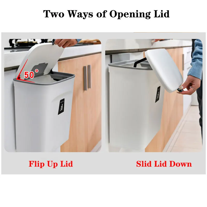 79l wall mounted trash can with lid waste bin kitchen cabinet door hanging trash bin garbage car recycle dustbin rubbish can free global shipping