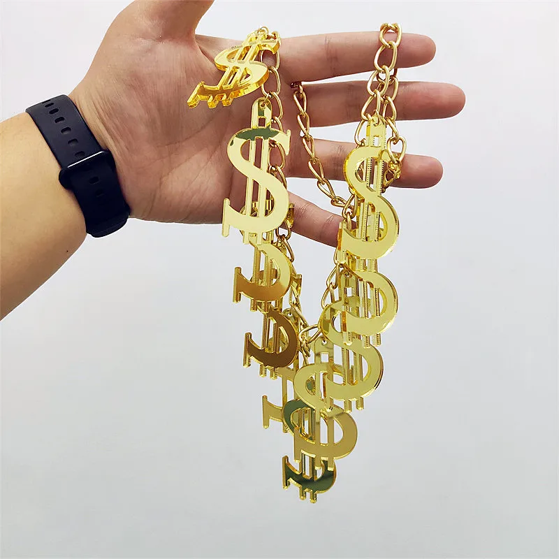 Купарней Рок Хип хоп ювелирные изделия Hyperbole многослойное ожерелье в долларах