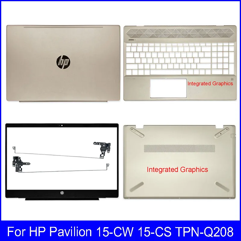 

NEW Laptop LCD Back Cover For HP Pavilion 15-CW 15-CS TPN-Q208 Front Bezel Palmrest Bottom Case Hinges Integrated Graphics