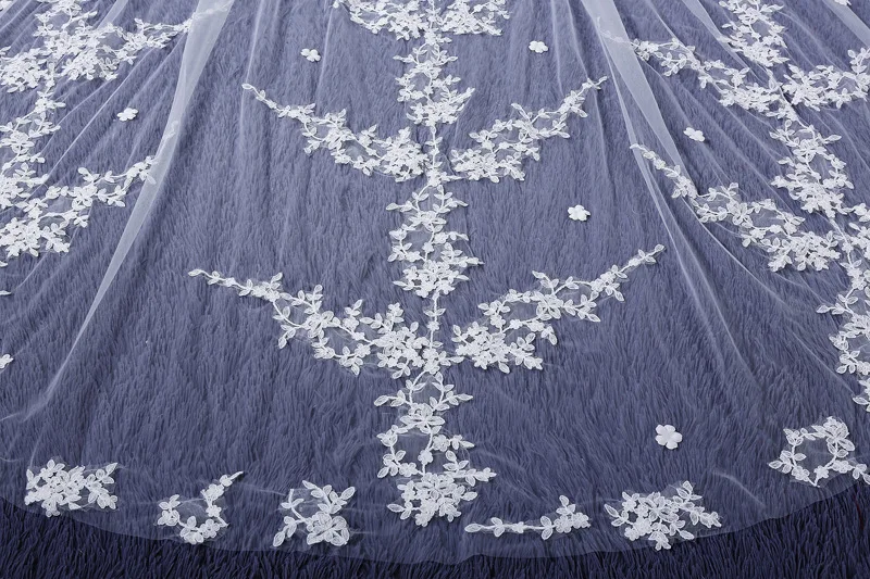 

Wedding dress veil bride wedding trailing veil widened long fruit flower tree lace tail