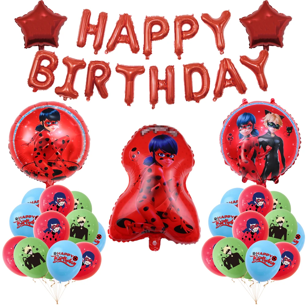 

Ladybird Girls Birthday Red Foil Balloons Helium Character Balloon Happy Birthday Party Decorations Shower Large Figures Globos