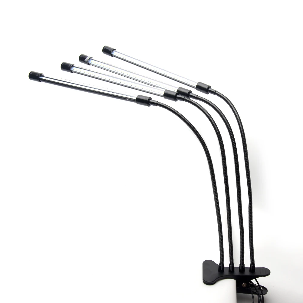 

Desk Home Office Greenhouse Clip On Aluminum USB Adjustable Brightness 4 Heads For Indoor Plants LED Grow Light Flower