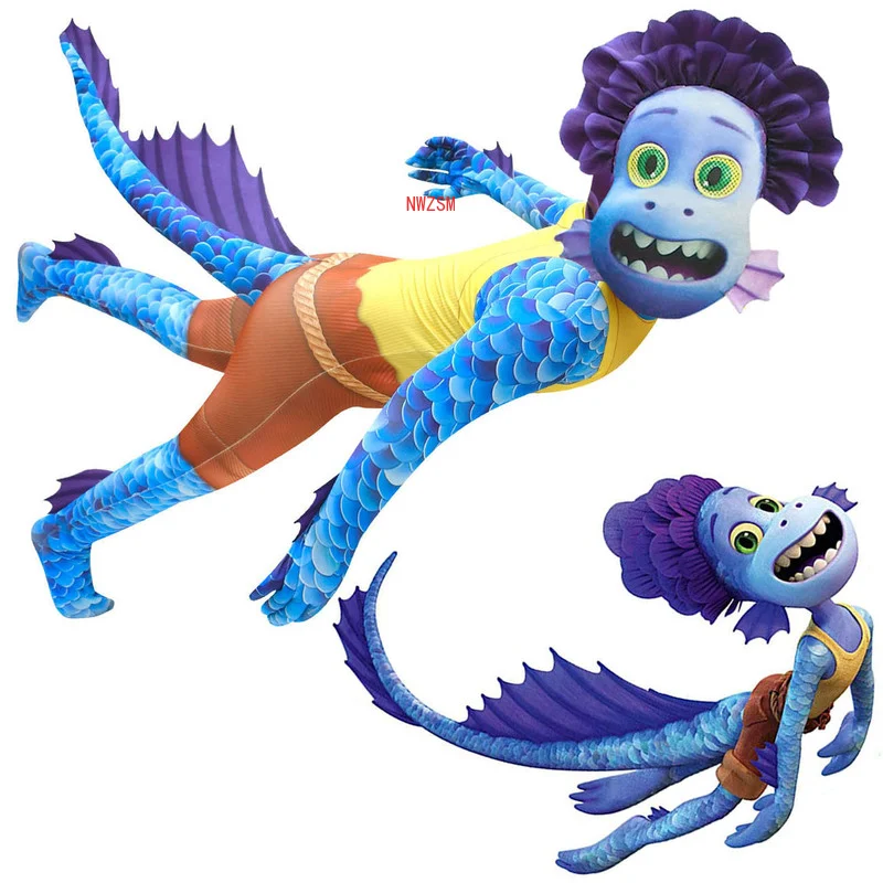

Alberto Sea Monster cosplay Fish monster suit Children's fancy Halloween Boys Luca jumpsuit costume children's Christmas gifts