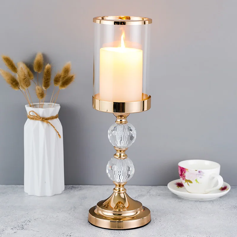 

С украшением в виде кристаллов подсвечник, подсвечник для свечи столба, используется для свадьбы, дома, оптовые продажи, кофейный, обеденный...