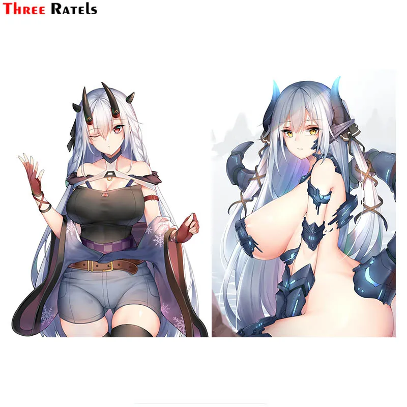

Наклейка на автомобиль Three Ratels F442 Chixiao Cleavage Horn, стильная аниме наклейка, сексуальная Автомобильная наклейка s, виниловый декор для ноутбука