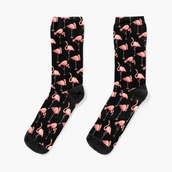 

Flamingo Pattern Black Crew Socks Mens Knee High Women Black Ankle Best