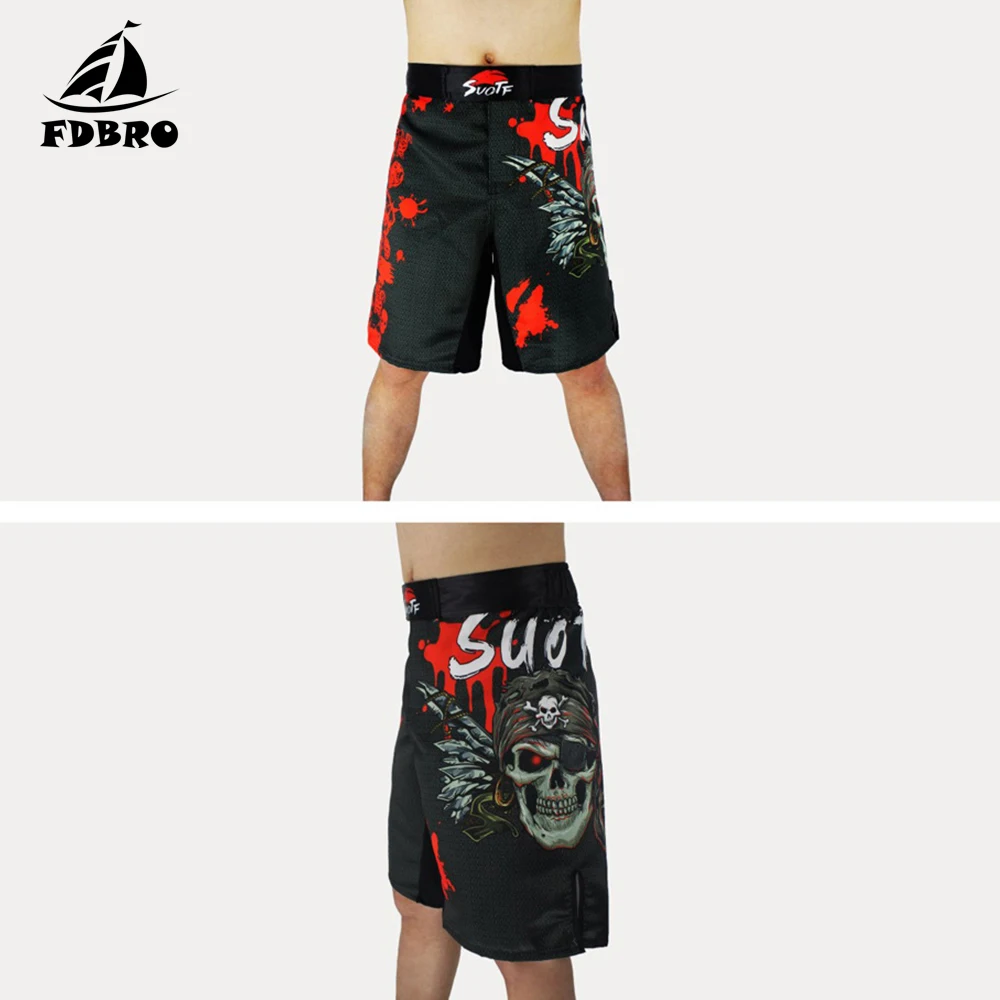 Боксерские штаны FDBRO Для MMA фитнеса мужские шорты для борьбы дешевые кикбоксинга