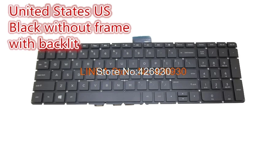 Клавиатура для ноутбука hp Pavilion 15 AB000 AB AK BC 17 15z AB100 US серый черный/серебристый без