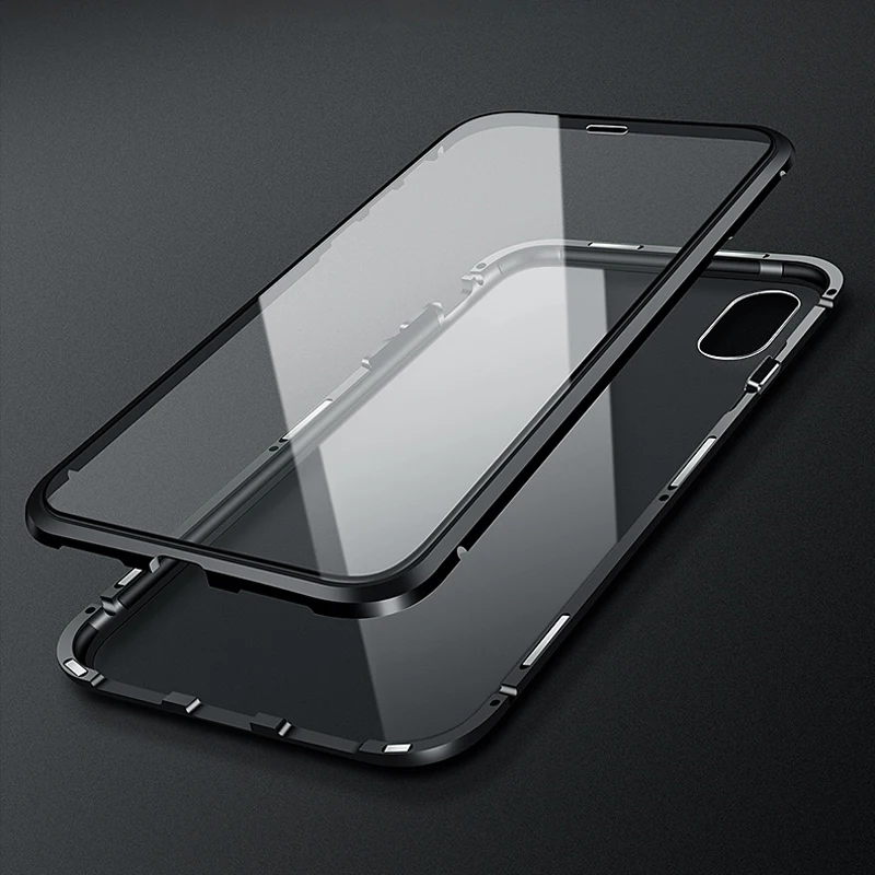 Роскошный 360 полный корпус защитный Магнитный Прозрачный чехол для iPhone XS Max X 8 7 8Plus iPhone-7-8-X защитный чехол
