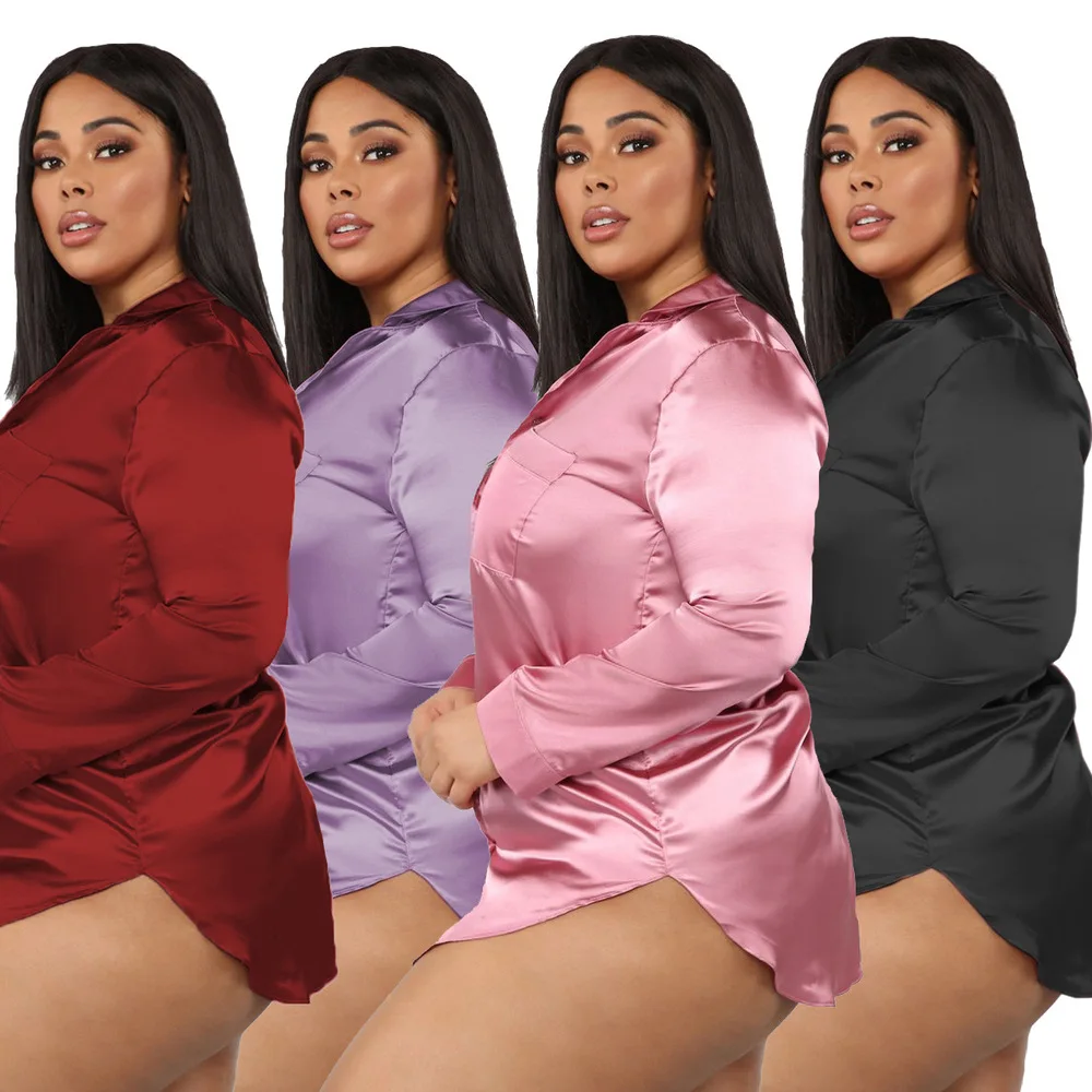 

LUCKY Letter Embroidery Casual Blouse Shirt Women Turn Down Collar Long Sleeve Slim Blouses Homewear Female Solid Sleep Shirts