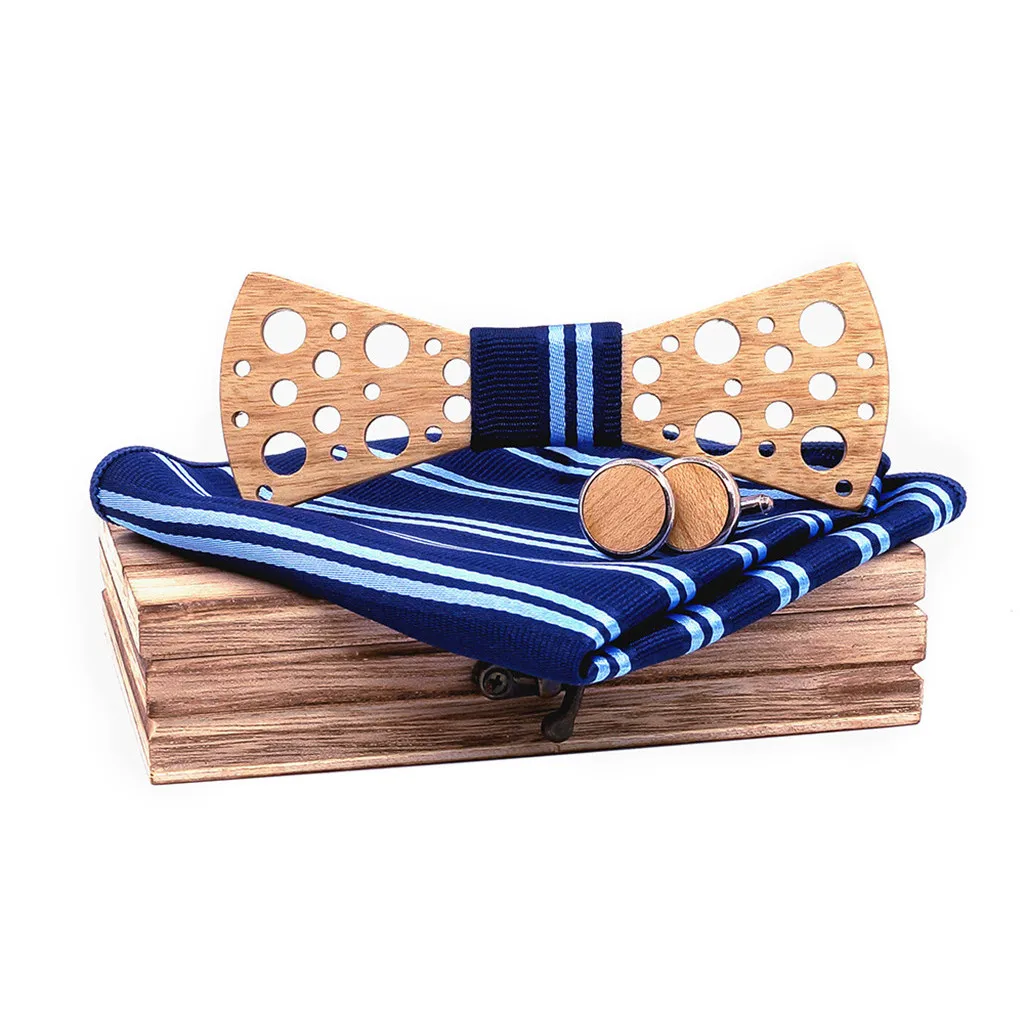 Womail 2019 Модный дизайн ручной деревянный галстук-бабочка галстук платок Набор