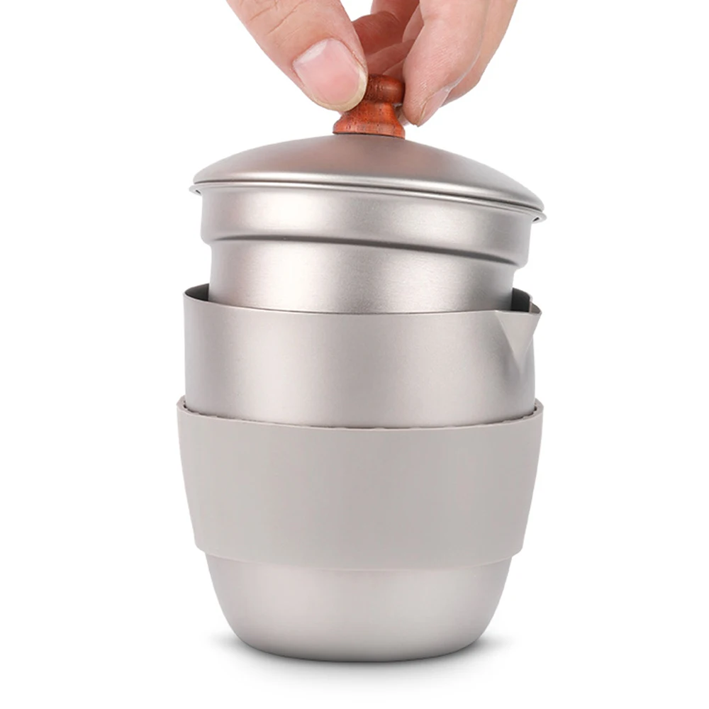 Титановый чайник Lixada 300 мл походный титановый с заваркой оборудование для