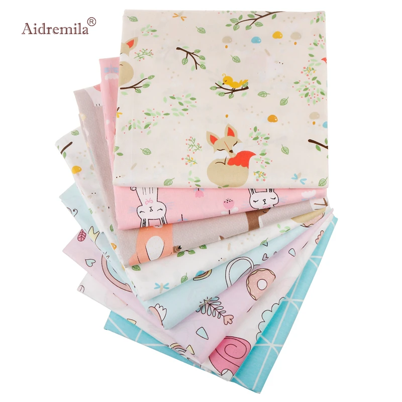 8 шт./пакет с героями мультфильмов хлопковая Футболка принтом саржа ткани