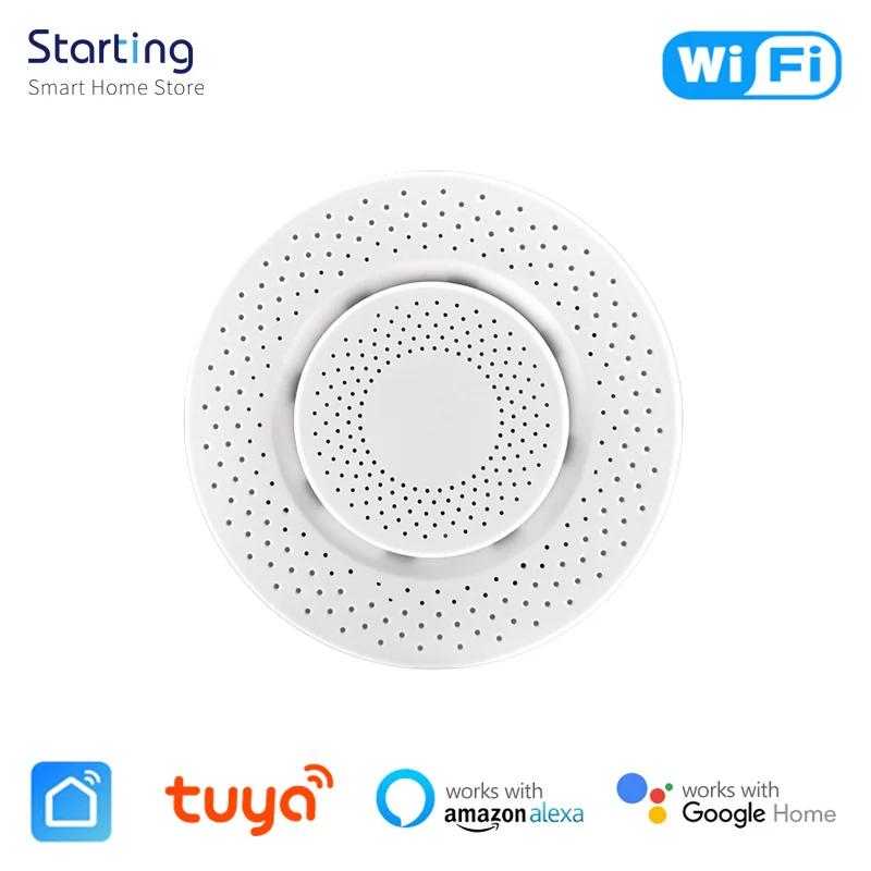 

Умный датчик качества воздуха Tuya, Wi-Fi, датчик температуры и влажности, умный контроль жизни, умный дом, поддержка Alexa, Google Home