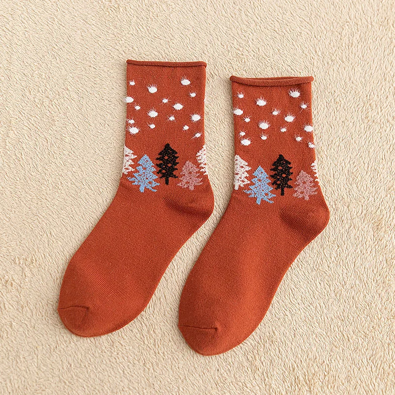 

Harajuku Style Christmas Tree Hosiery Casual Cartoon Foot Socks All-matching 2020 New Cotton Socks Casual Mid-tube Sock Hot