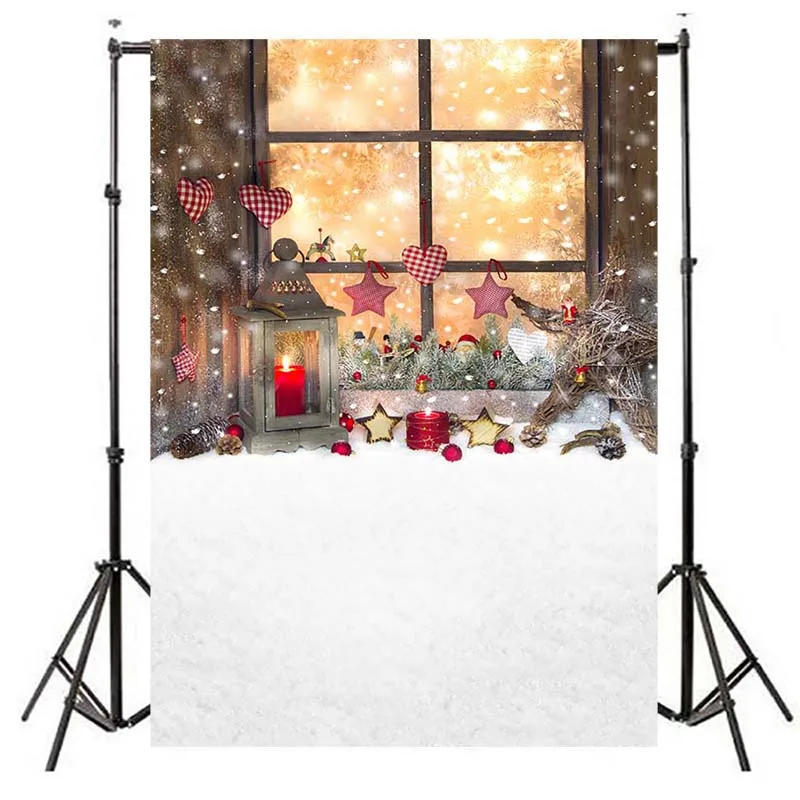 Рождественская фотография Фон окно свечи снег фон Фотостудия | Электроника