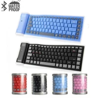 new wireless bluetooth keyboard foldable roll up silent 87key keypads soft silicone flexible teclado for pc huawei iphone tablet