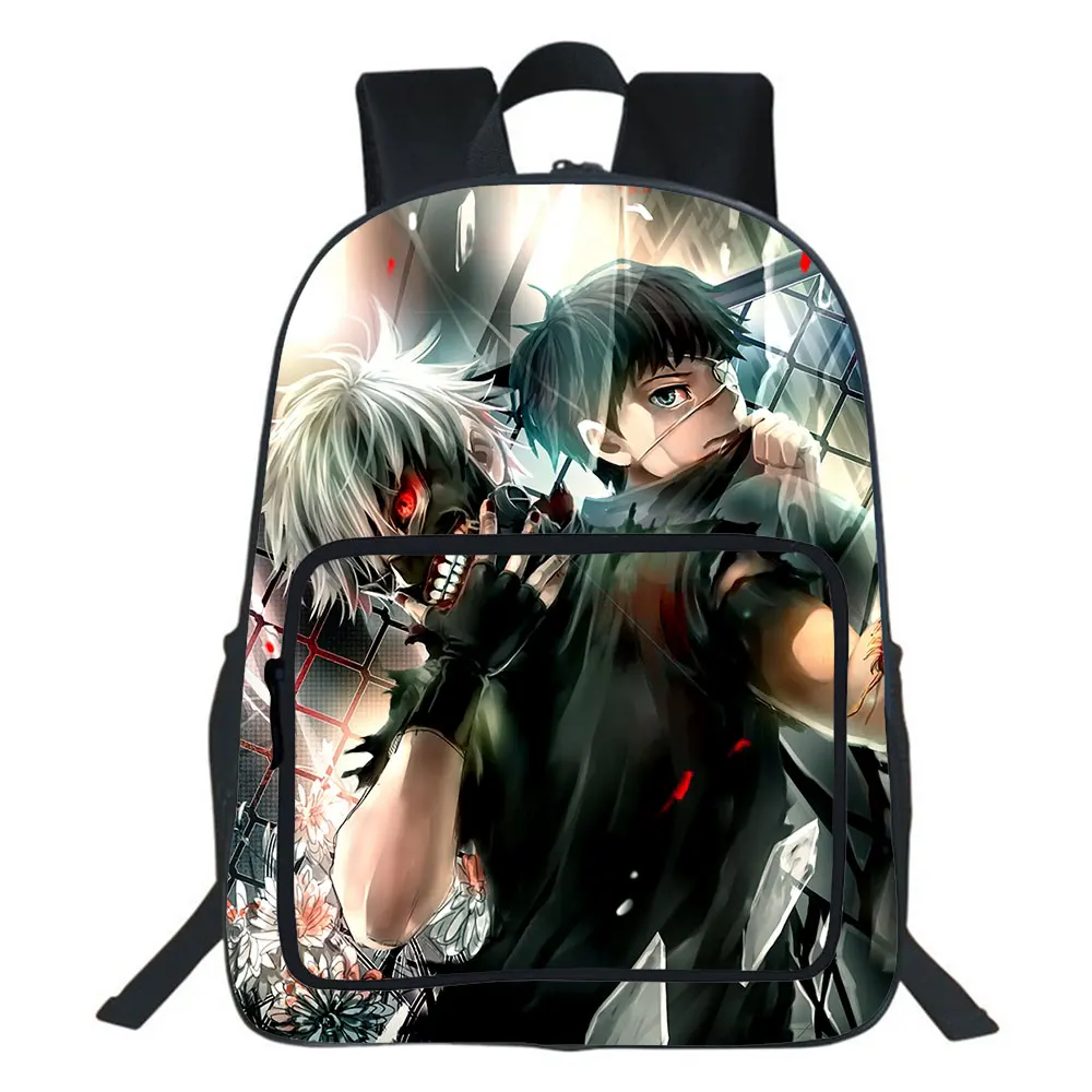 Японский аниме Токийский Гуль рюкзак сумка для мальчиков и девочек модная мультяшная двухслойная дорожная сумка мужской рюкзак женская су...