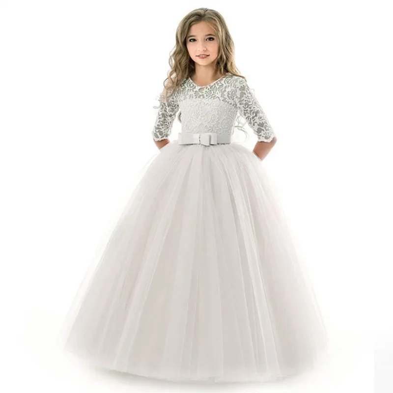Girls Summer Dress Kids Lace Wedding Dresses Elegant Prom Children Girl Princess Long 4-14 Years WGD0033 | Детская одежда и обувь