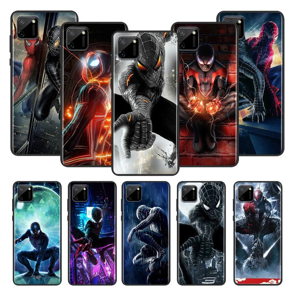 

Marvel Dark Spider Man For OPPO Realme C2 C3 C11 C15 C17 X2 X3 X7 XT Narzo 20 Superzoom Pro Black Phone Case