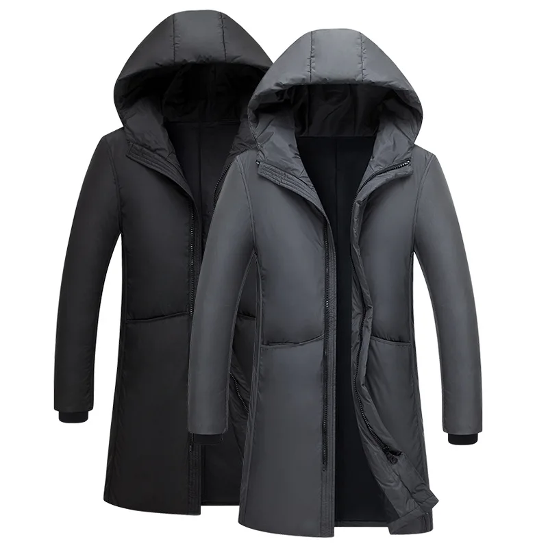 New Style Winter down Jacket Men's Medium-length Sports And Leisure Hooded Outdoor Men's down Jacket White Duck down Thick Men'S