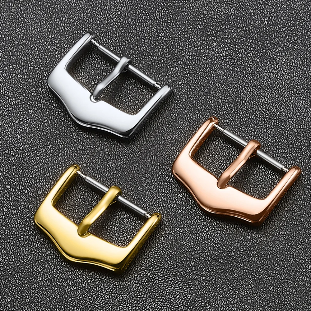 Сменная Пряжка для часов застежка из нержавеющей стали цвета розового золота