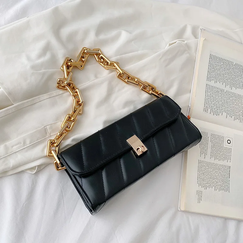 

Bags 2021 Women's Brand Fashion Ladies Small Square Handbag Clutch Purse Female White Leather Chain Shoulder Underarm Bags Tote