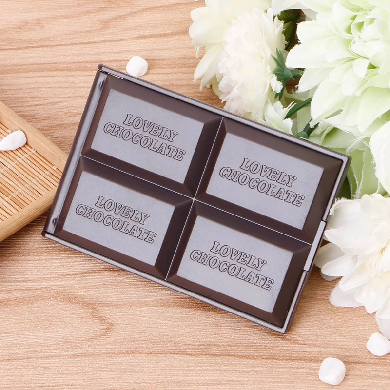 

Cute Chocolate Cookie Shaped Square Pocket Mirror Mini Foldable Makeup Mirror