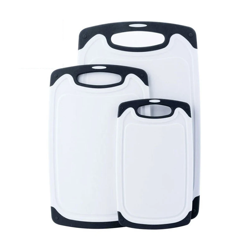 

Kitchen Cutting Board Easy-Grip Handles Safe Non-Slip Plastic Chopping Board Set For Kitchen J99S