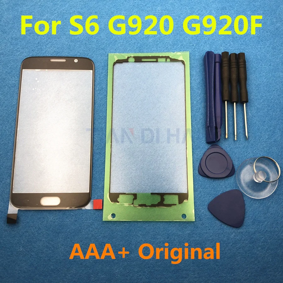 Экран передняя стеклянная линза Замена для samsung Galaxy S7 G930 G930F S6 G920 G920F сенсорная панель стекло+ Клей Инструменты