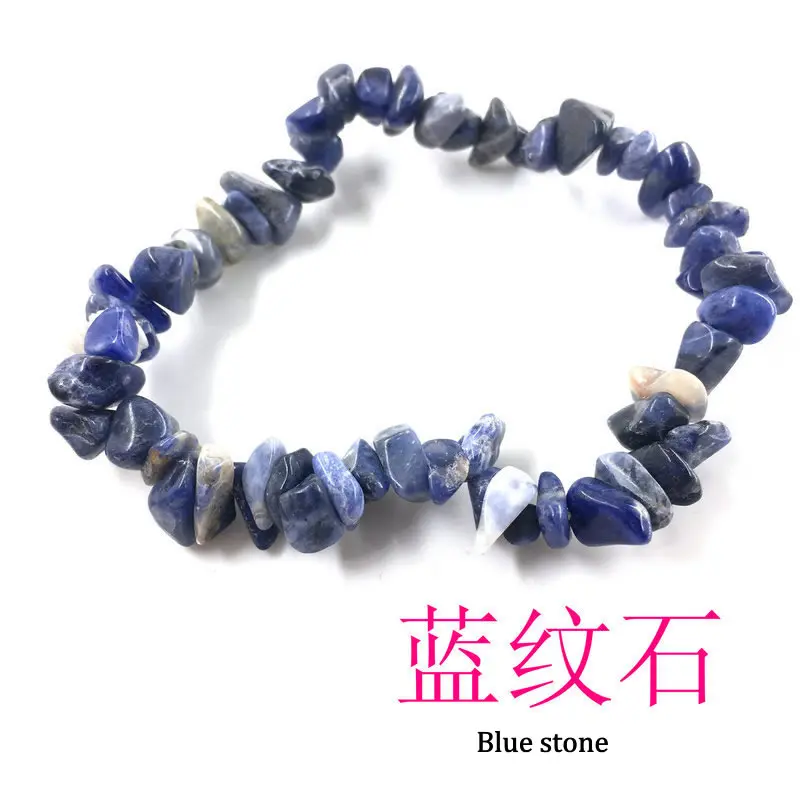 Blue stone Ручной работы стрейч 7 Чакра осколок кристалла браслет с камнями нерегулярный натуральный камень Шарм с эластичной веревкой подарок для женщин - Окраска металла: Blue stone