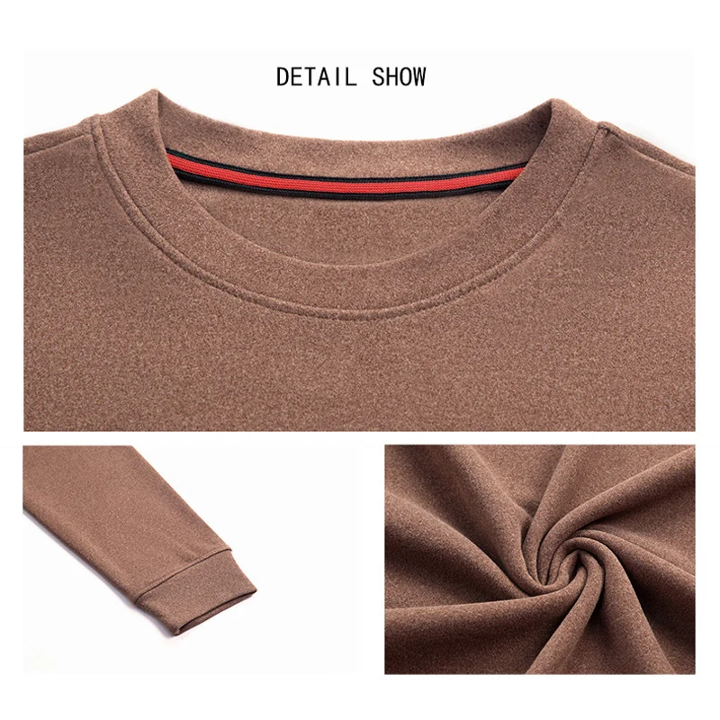 

BROWON Brand New Arrival Oversized T Shirt Men Casual O-Neck Solid Color Soft Clothes Spring Autumn Long-Sleeve Men Clothing