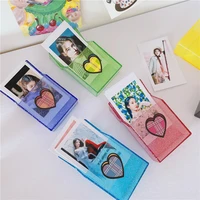 1pc ins pure color creative girl color simple business card storage box id holders card large capacity cards collection storage