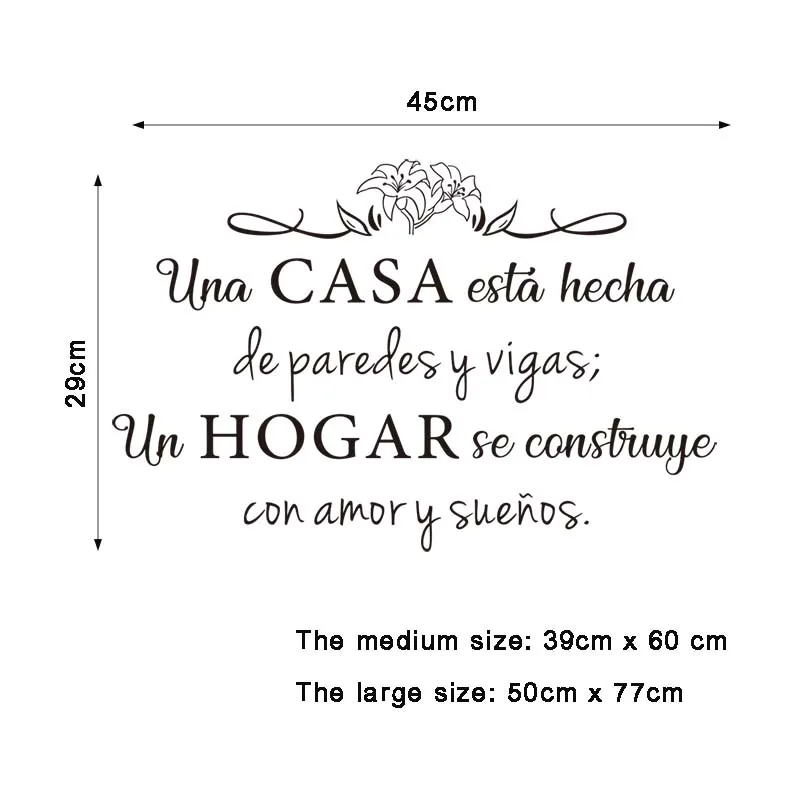 Наклейки цитаты на испанском росписи художественные наклейки дом Amor Настенный