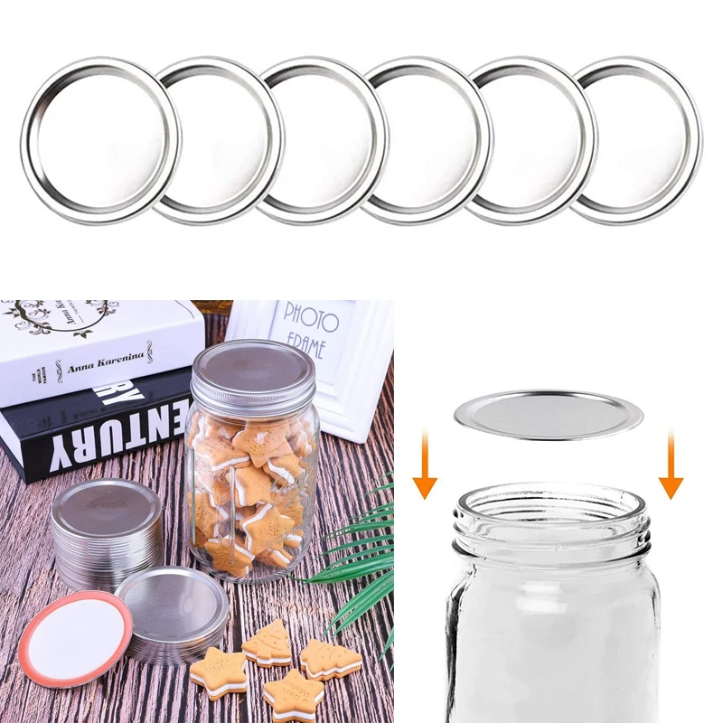 

New 12PCS Split-Type Stainless Steel Canning Lids, Regular Mouth Mason Jar Lids and Bands for Mason Jar Wide Mouth