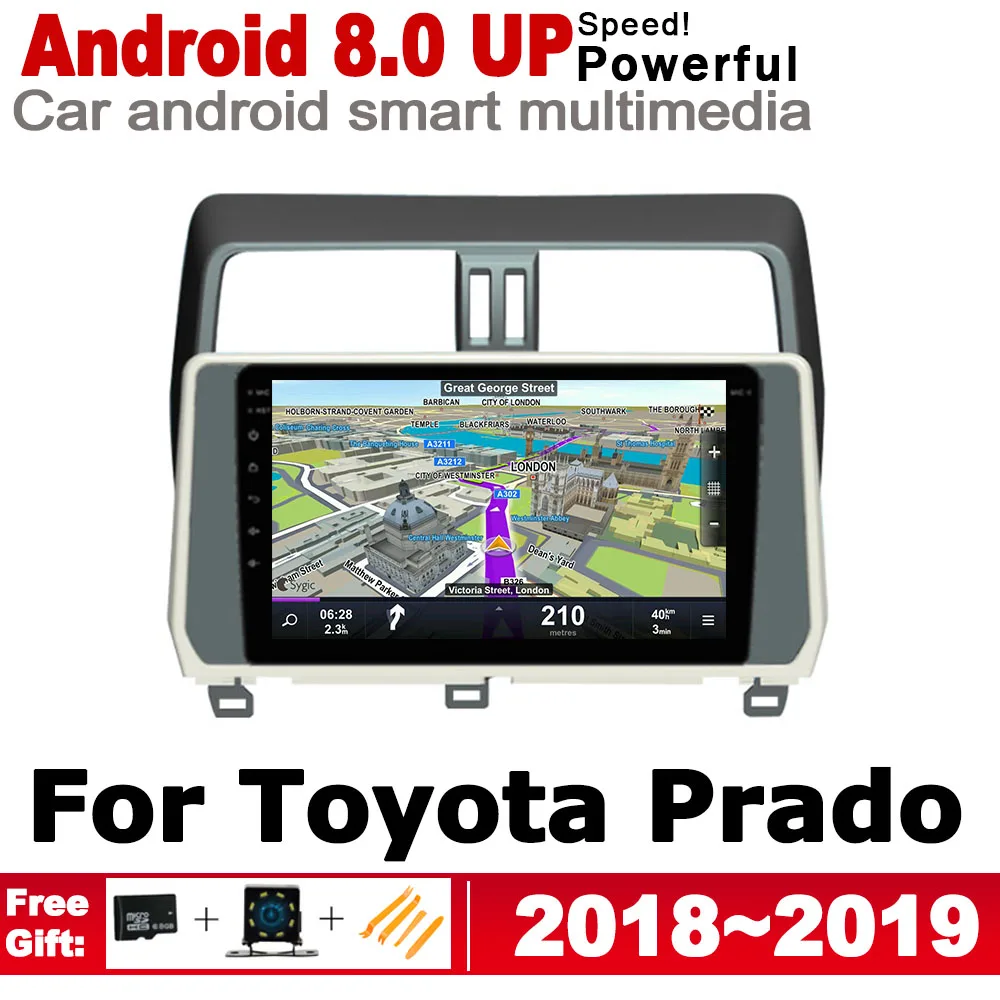 Мультимедийный плеер для Toyota Land Cruiser Prado 2018 2019 HD IPS экран DSP стерео Android