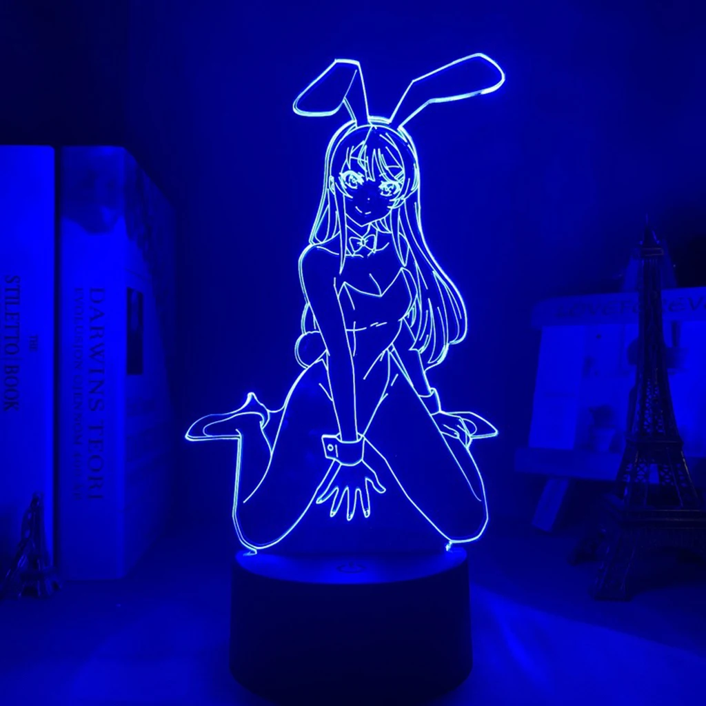 Светодиодный ночник Waifu Mai Детский Светильник в виде зайчика из аниме для комнаты