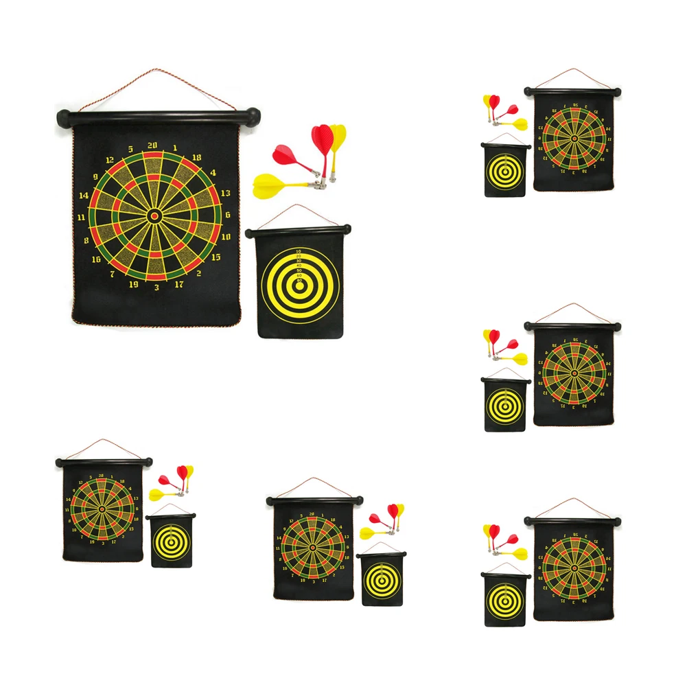 

12 Inch Funny Magnetic Dart Board Set Fabric Double Sided Hanging Dart Board with 4Pcs Dart Flights