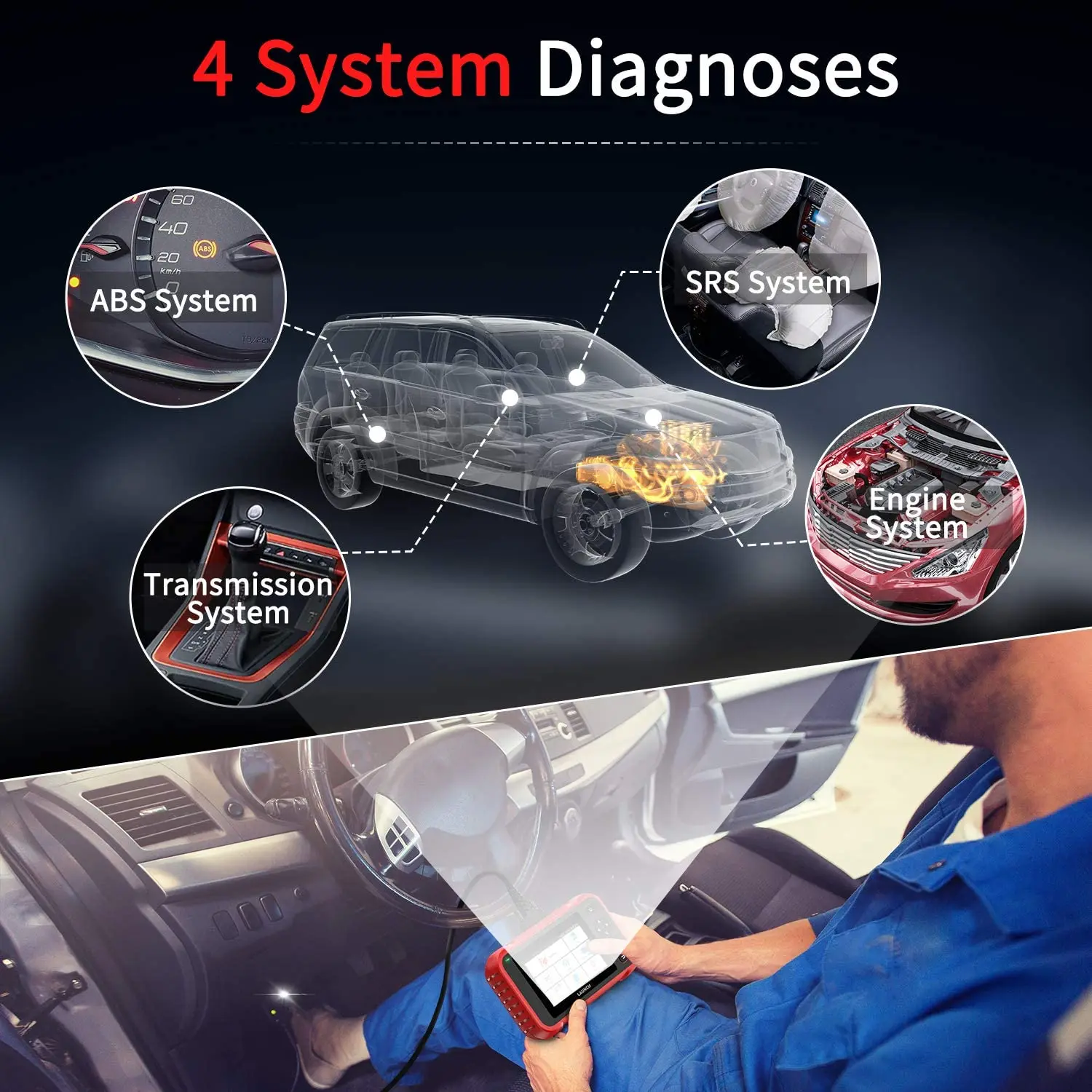 

Launch CRP129i OBD2 Autoscanner Engine ABS SRS AT Diagnostic Tool for Car Service Oil SAS EPB TPMS Reset Car Battery Tester