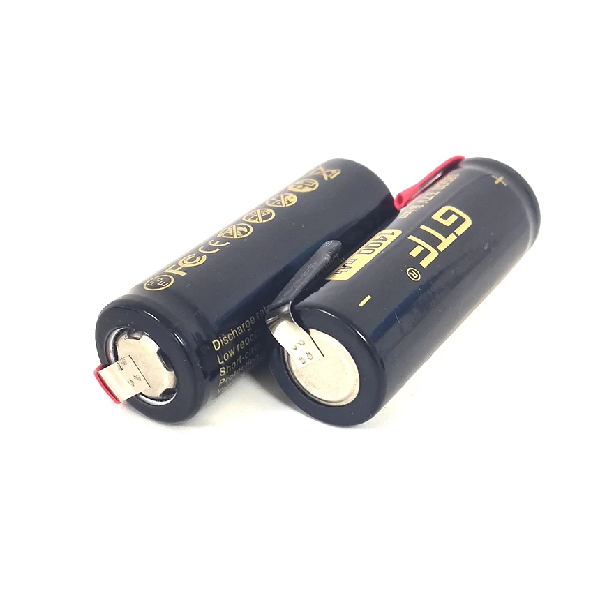 GTF 3.7V 18500 1400mAh real capacity Li-Ion Rechargeable Battery for Flashlight toy electronic product with DIY Nickel | Электроника