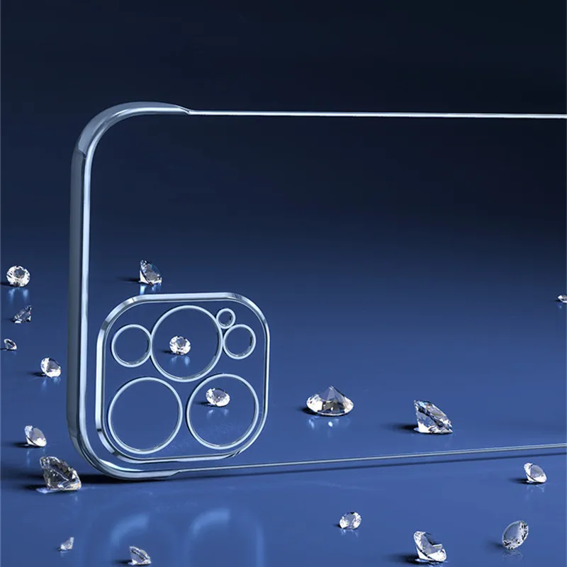 Luxury Frameless Transparent Case For iPhone 13 12 11 Pro Max Mini XS X XR 7 8 Plus SE 2020 Ultra Thin Clear Hard Phone Cover