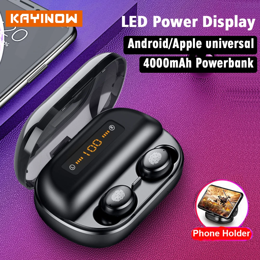 TWS Bluetooth наушники 5 0 игровая гарнитура спортивные беспроводные светодиодный