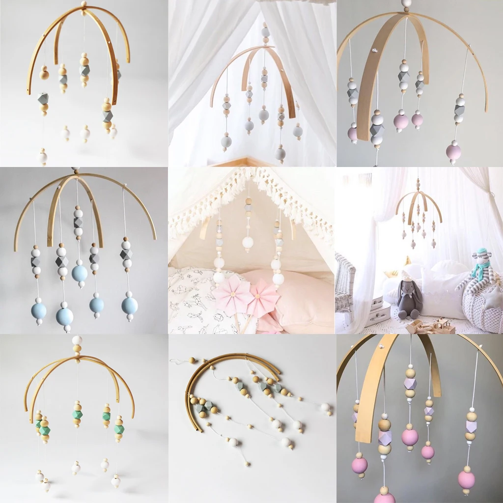 Портативная кроватка колокольчик игрушки Деревянные Колокольчики висячие