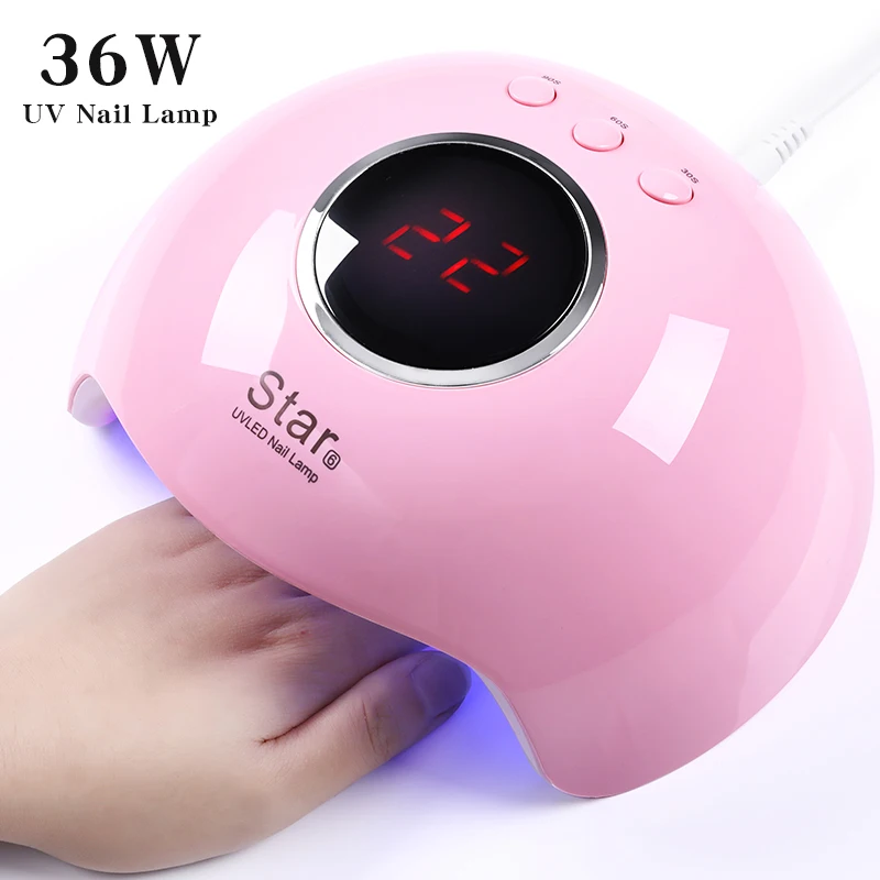 36w Pink USB Cable От BORN PRETTY-светодиодная УФ-лампа для ногтей для сушки всех видов Гель-лак для ногтей 72/48/36/30/24/6W для ногтей Сушилка для ногтей Маникюр нейл-арта - Цвет: 36w Pink USB Cable