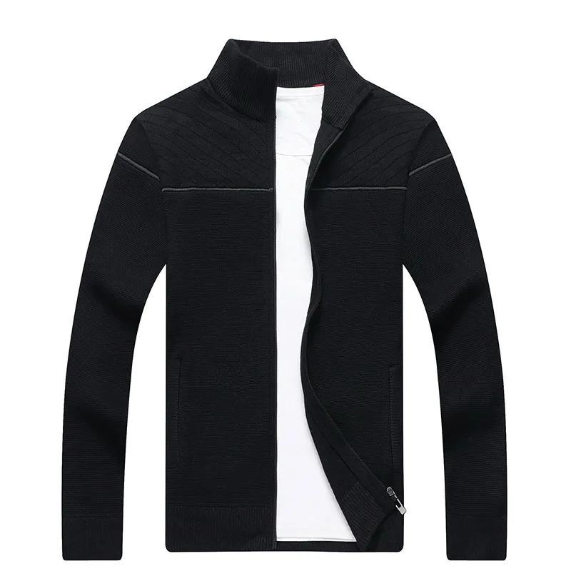 

Mens Sweater New Spring Autumn Stand Collar Brand Casual Solid Color Slim Knit Men's Cardigan Knit Shirt Sweater 813